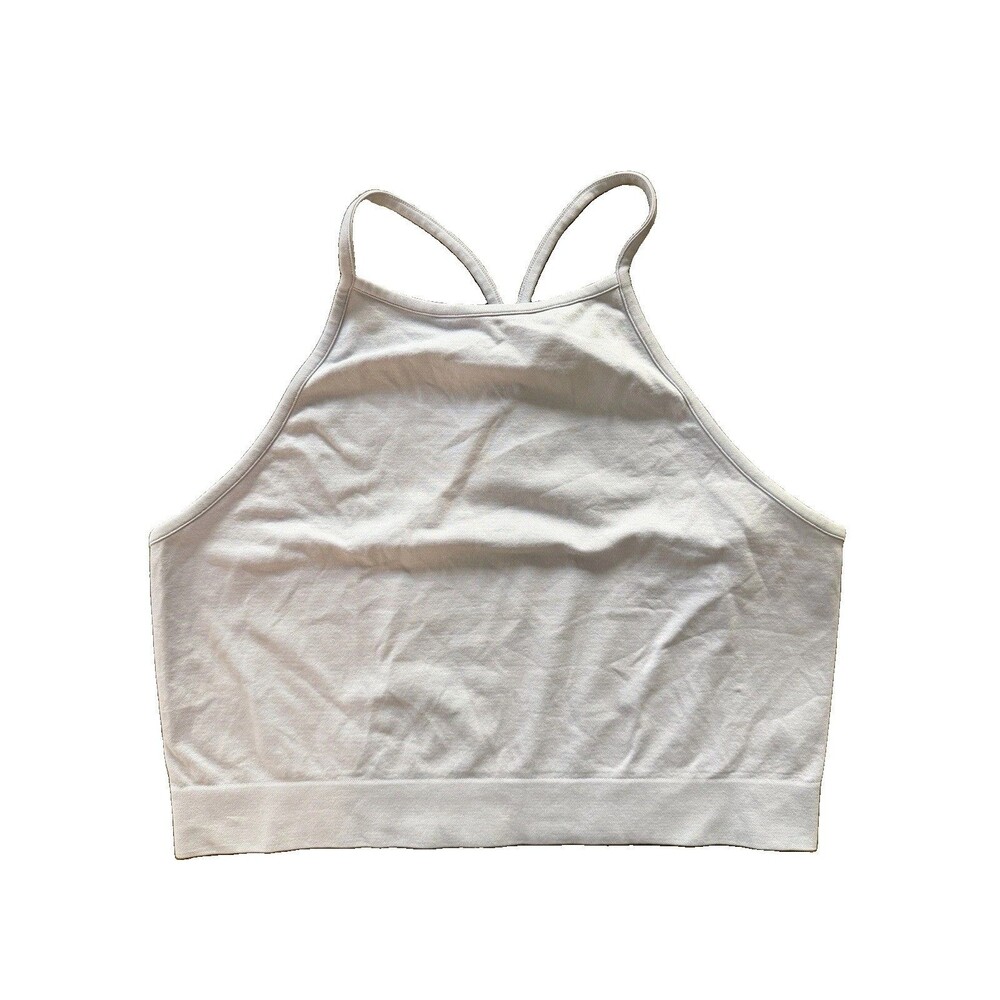 Fabletics Women Large Lilac Cropped Workout Tank Stretch Athletic - Picture 2 of 9